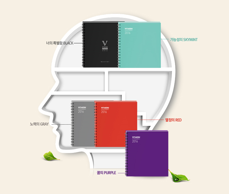 너의 특별함 black, 가능성의 skymint, 노력의 gray, 열정의 red, 꿈의 purple