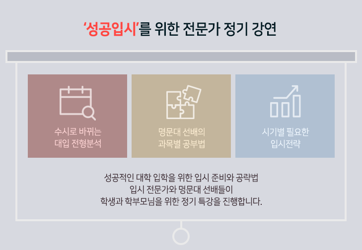 성공입시를 위한 전문가 정기 강연